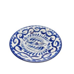 Anfora Blue White Talavera Bird Floral Ceramic Plate Dish